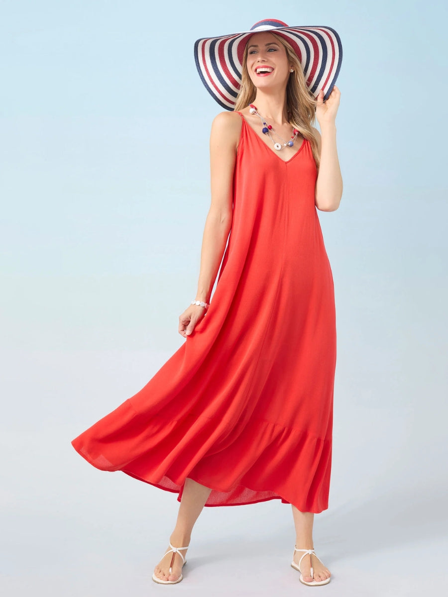 Coco + Carmen Zaria Dress with Pockets - Red